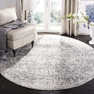 Washable Moroccan Trellis Round Rug - Vintage Anti-Slip Carpet