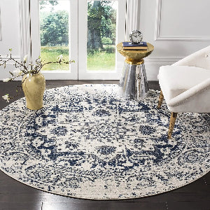 Washable Moroccan Trellis Round Rug - Vintage Anti-Slip Carpet