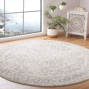 Washable Moroccan Trellis Round Rug - Vintage Anti-Slip Carpet