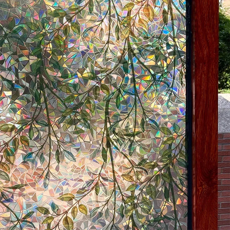 Window Privacy Film - Green Vines Static Clings for Home
