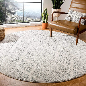 Washable Moroccan Trellis Round Rug - Vintage Anti-Slip Carpet