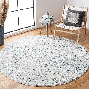 Washable Moroccan Trellis Round Rug - Vintage Anti-Slip Carpet