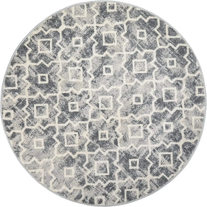 Washable Moroccan Trellis Round Rug - Vintage Anti-Slip Carpet