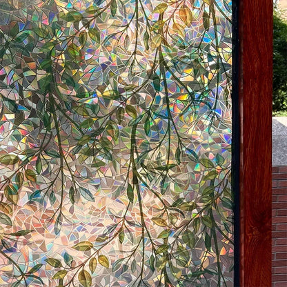 Window Privacy Film - Green Vines Static Clings for Home